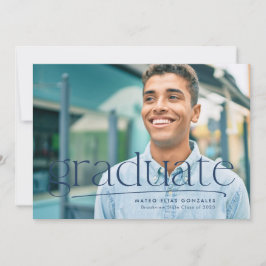 Anuncio Sencilla graduación de un solo foto azul marino