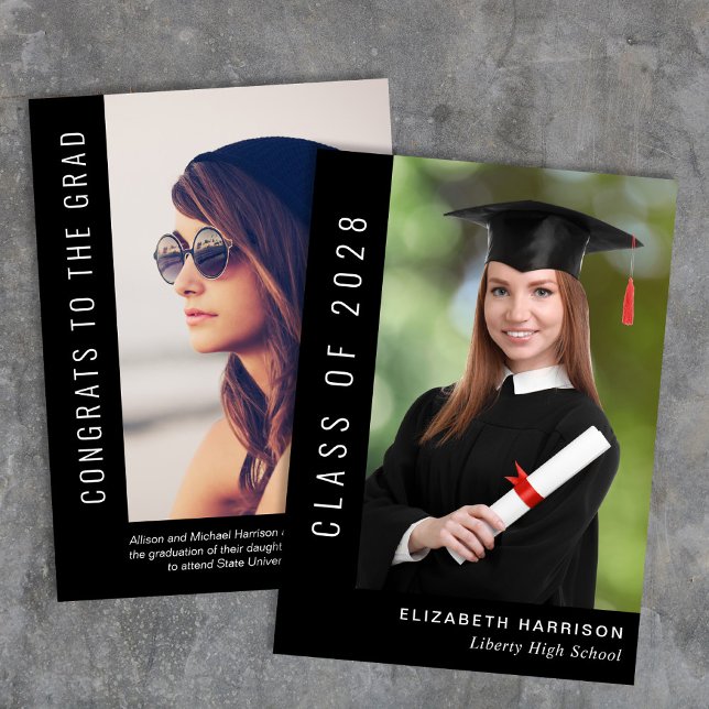 Anuncio Sencilla y elegante foto graduación en negro (Subido por el creador)