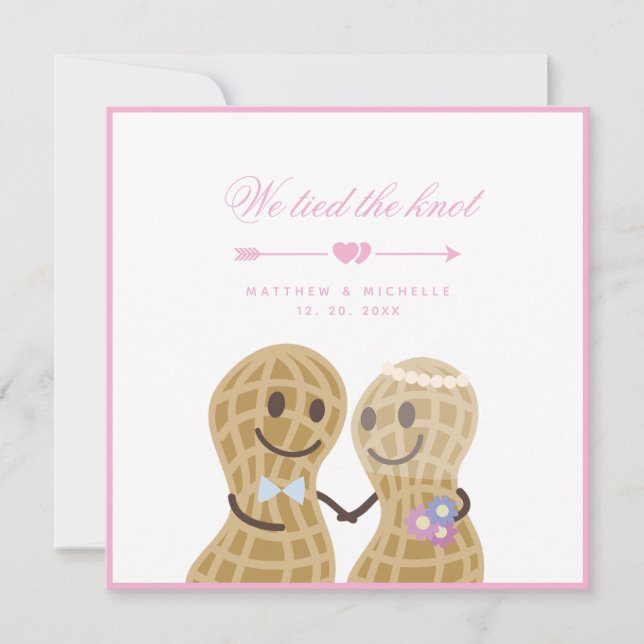Anuncio Sencillo Elegante Nos Amarramos Al Boda De Knot Cu (Anverso)