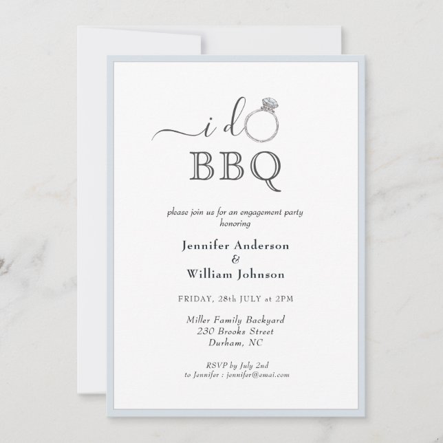 Anuncio Sencillo 'Sí, acepto' BBQ con fiesta de compromiso (Anverso)