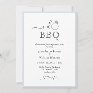Anuncio Sencillo 'Sí, acepto' BBQ con fiesta de compromiso
