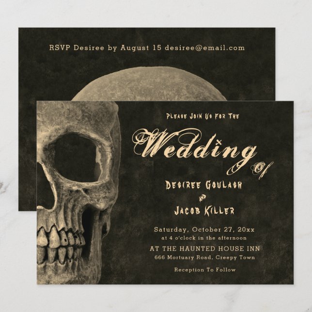Anuncio Sepia Hallowedding de cabeza gótica de media calav (Anverso / Reverso)