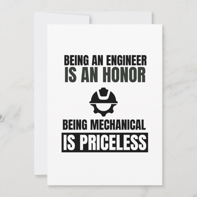 Anuncio Ser ingeniero es un honor ser mecánico es (Anverso)