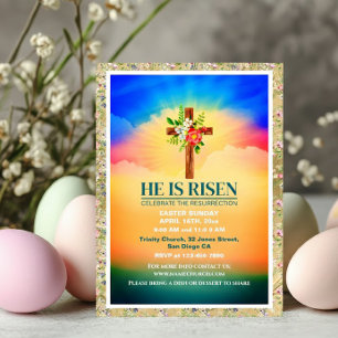 Anuncio SERVICIOS DE IGLESIA DE PASCUA ÉL HA RESUCITADO Pe