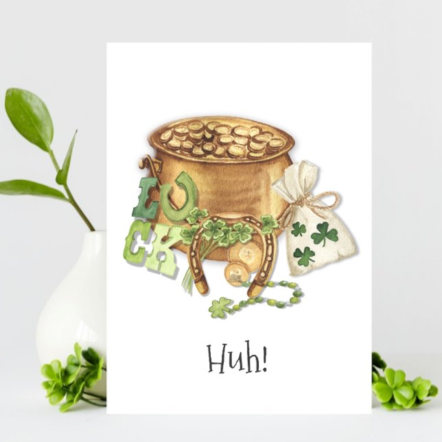 Anuncio Shamrock Horseshoe Luck Funny St Patricks Day Card (Subido por el creador)