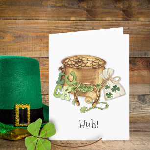 Anuncio Shamrock Horseshoe Luck Funny St Patricks Day Card