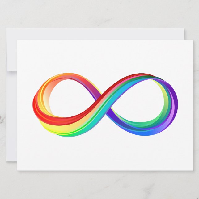 Anuncio Símbolo infinito arcoiris en capas (Anverso)