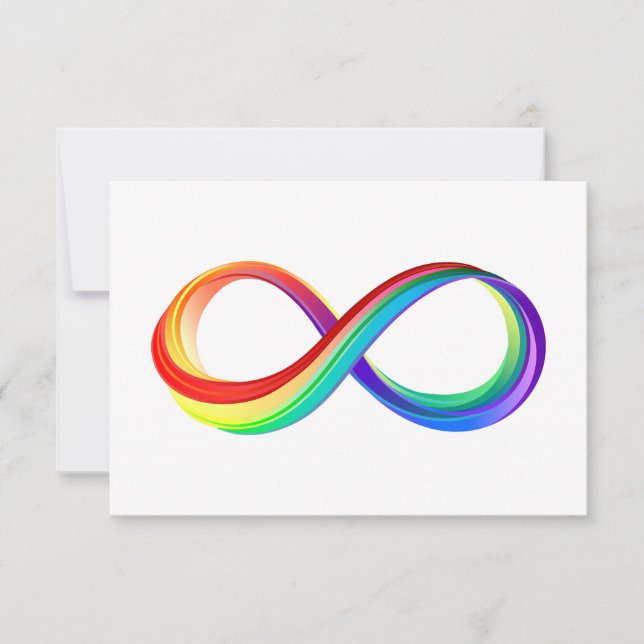 Anuncio Símbolo infinito arcoiris en capas (Anverso)