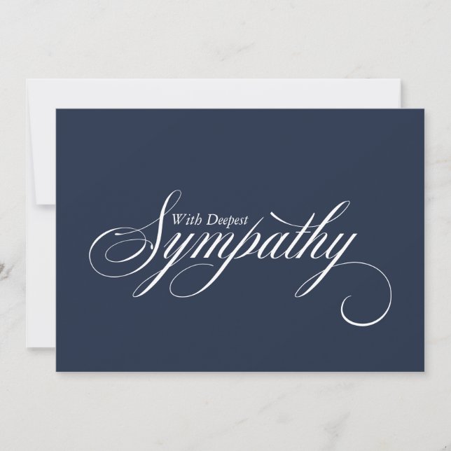 Anuncio Simple Blue Elegant Script Sympathy Card (Anverso)