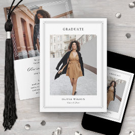 Anuncio Simple Classic Border 2 Photo Elegant Graduation