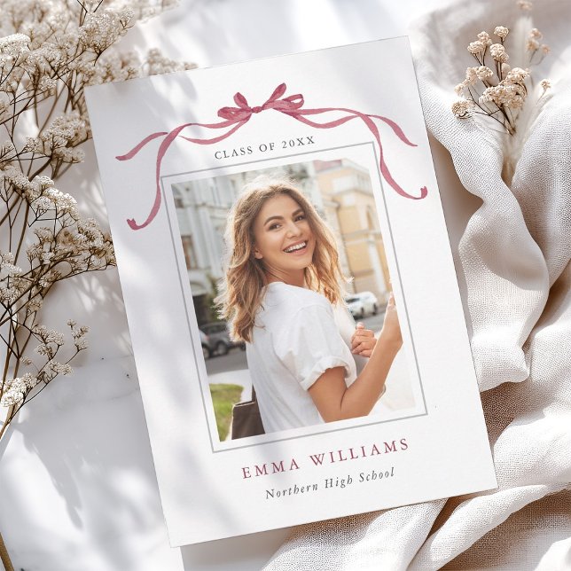 Anuncio Simple Deep Blush Ribbon Bow Graduation  (Subido por el creador)