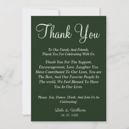 Anuncio Simple emerald green template thank you wedding