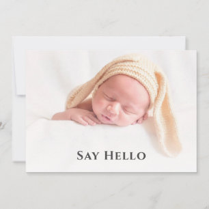 Anuncio Simple Encantador Hola Bebé Foto Personalizada Rec