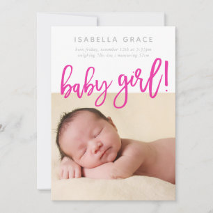Anuncio SIMPLE FOTO DEL BEBÉ escritura moderna chica rosad