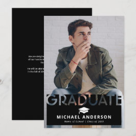 Anuncio Simple Foto Negra de Graduación