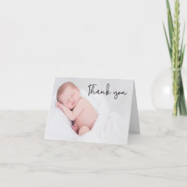 Anuncio Simple Gracias Script Baby Photo Birth