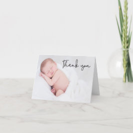 Anuncio Simple Gracias Script Baby Photo Birth