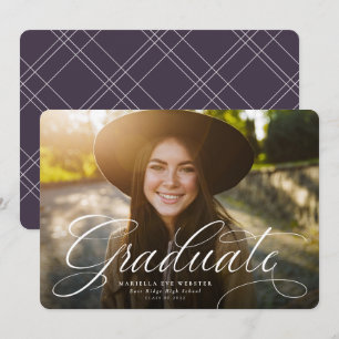 Anuncio Simple guión graduado ciruela púrpura graduación