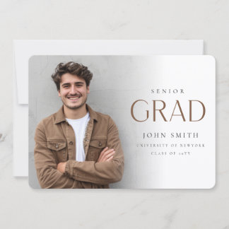 Anuncio Simple Minimal Senior Grad Photo Master Graduation