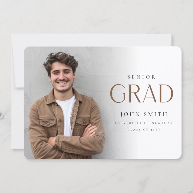Anuncio Simple Minimal Senior Grad Photo Master Graduation (Anverso)