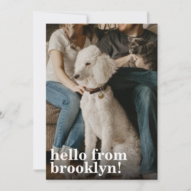 Anuncio Simple Moderno Hola Nueva Dirección Doméstica Foto (Anverso)