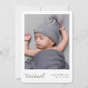 Anuncio Simple Moderno Niño o Niña Foto Personalizada Naci