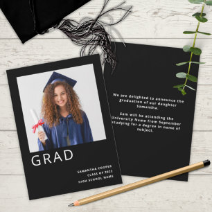 Anuncio Simple Photo 2022 Graduation Black