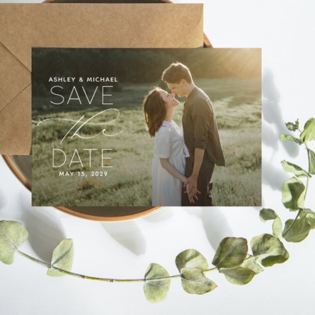 Anuncio Simple QR Código Script Photo Wedding Guardar la f (Save Our Date! 💍 #ForeverLove)
