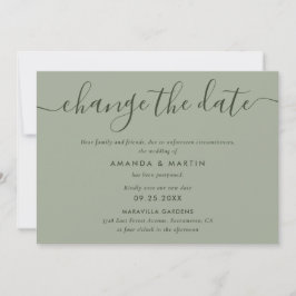 Anuncio Simple Salvia Verde Cambiar la Fecha del Aplazamie