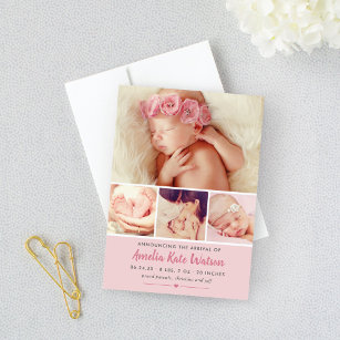 Anuncio Simplemente dulce bebé rosa bebé Collage de fotos 