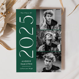 Anuncio Simplicidad moderna Verde 3 Foto Graduación 2023