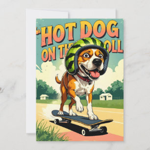 Anuncio Skateboarding Dog Summer Funny Retro Beach
