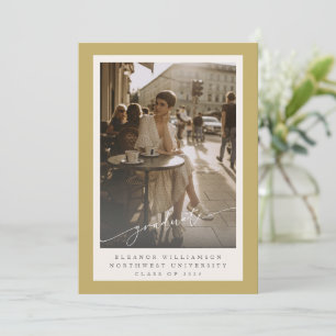Anuncio Sofisticada Graduación Gold Full Photo Elegant