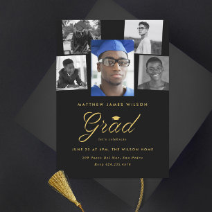 Anuncio Sofisticado Grad Collage de fotos Graduation Party