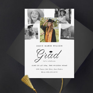 Anuncio Sofisticado Grad Collage de fotos Graduation Party