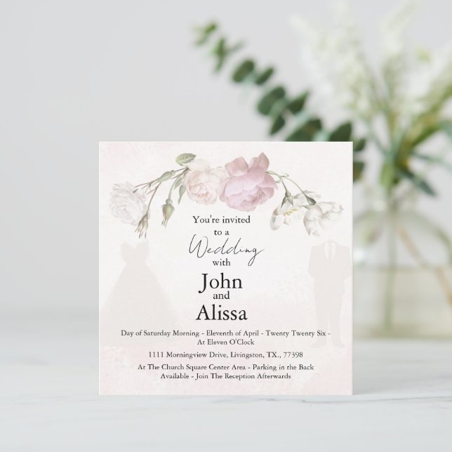 Anuncio Soft Pink Roses & Bride and Groom Collection (Anverso de pie)