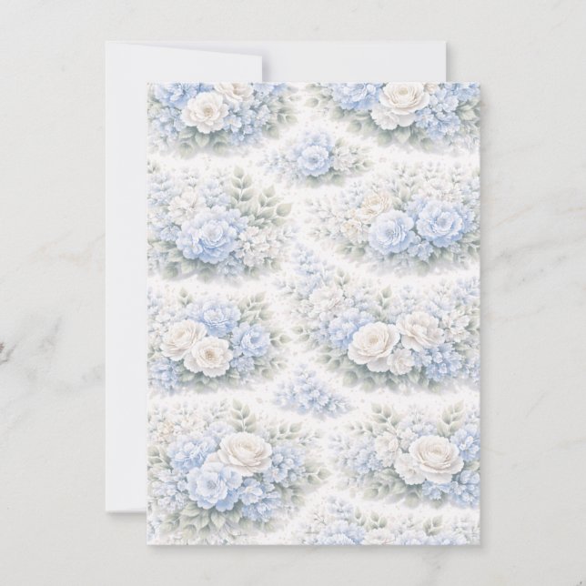 Anuncio SoftBlue Patrón Floral Botánico Romántico Elegante (Anverso)