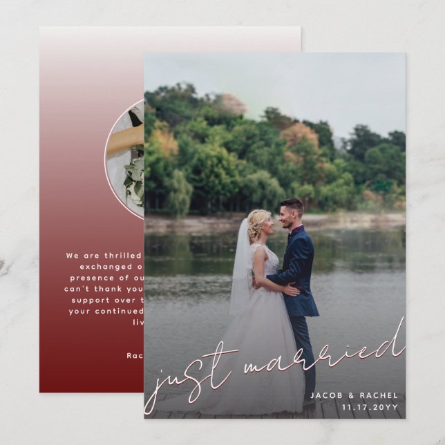 Anuncio Solo escritura casada superposición Boda de foto r (Anverso / Reverso)