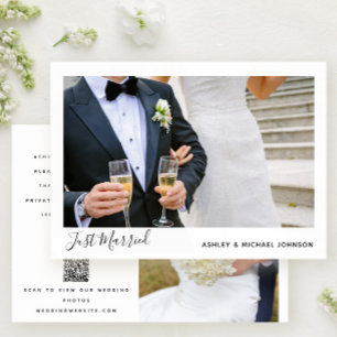 Anuncio Solo se casó con dos Bodas de código QR fotográfic