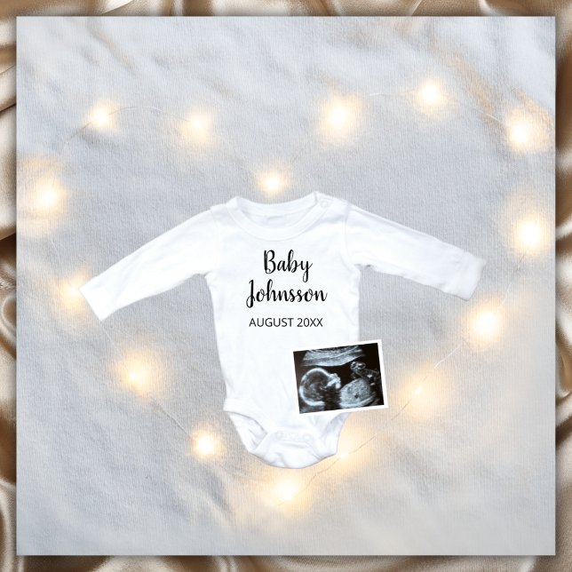 Anuncio Sonograma simple de invierno Foto de ultrasonido E (winter photo pregnancy announcement)