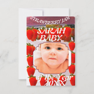 Anuncio Strawberry Jam jar with baby photo design