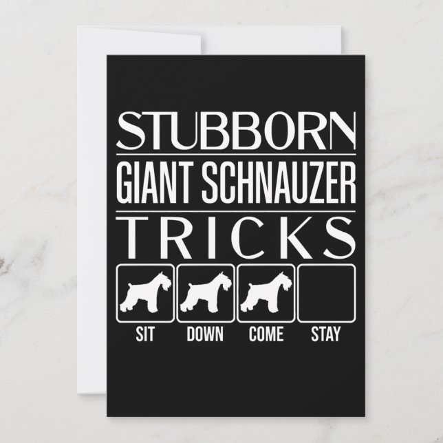 Anuncio Stubborn Giant Schnauzer Tricks, gracioso gigante  (Anverso)