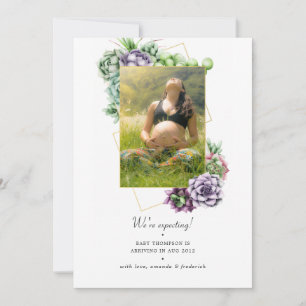 Anuncio Suculento embarazo de fotografía geométrica