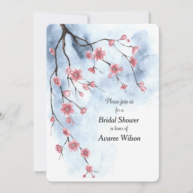Anuncio Sucursal japonesa de flores de sakura cielo azul (Anverso)