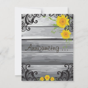 Anuncio Sunflowers Barn Wood Collection Engagement Announ