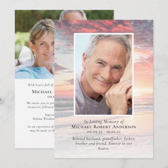 Anuncio Sunset Photo Memorial Service (Anverso / Reverso)