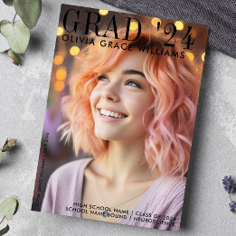 Anuncio Superposición de revista moderna de graduación