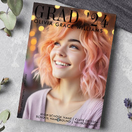 Anuncio Superposición de revista moderna de graduación