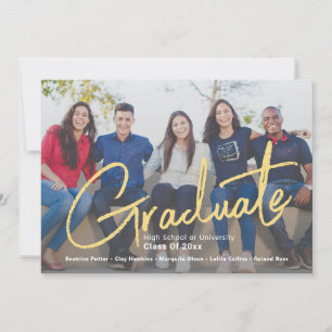 Anuncio Superposición de script de moda Una graduación d