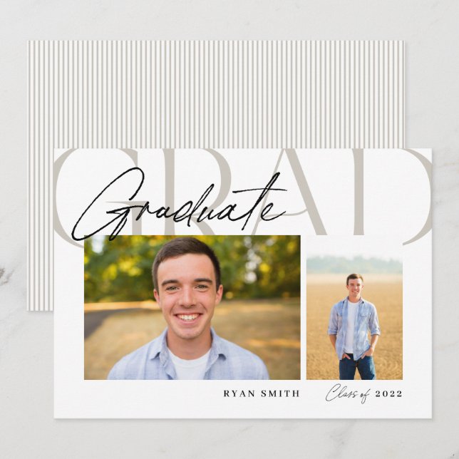 Anuncio Superposición de tipo de graduado 2-Foto (Anverso / Reverso)